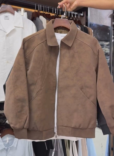 Solid-color Suede Jacket