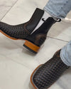 Hand-woven Cowhide Western Boots