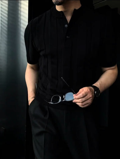 Solid-Color Textured T-Shirt