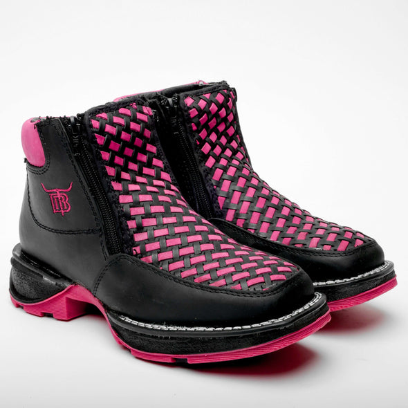 Basketweave Cowhide Boots