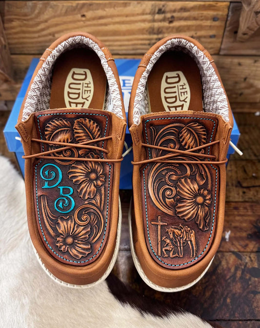 Hand-carved Floral Shoes