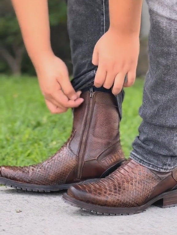 Vintage Python-Skin Western Boots