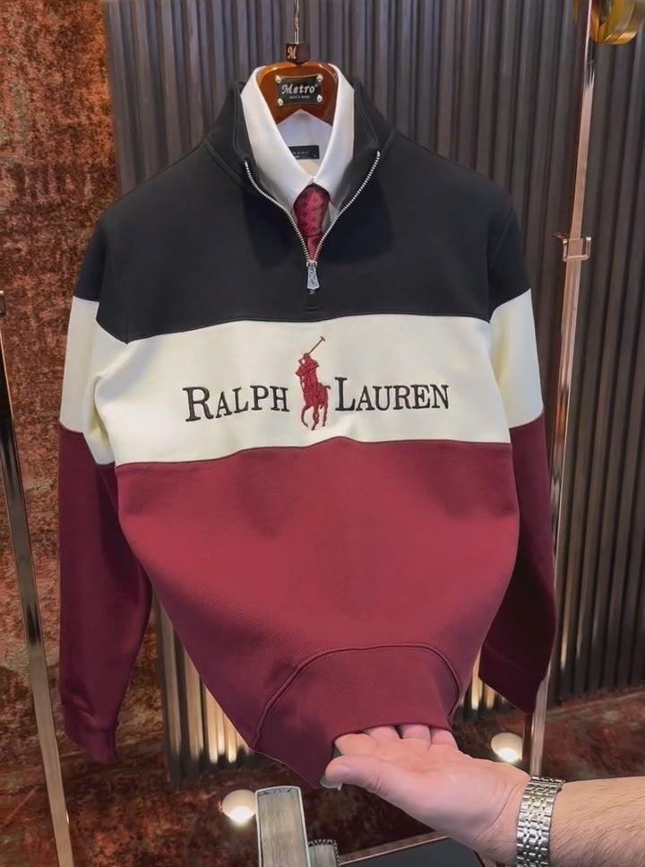 Stand Collar Half-Zip Casual Long Sleeve