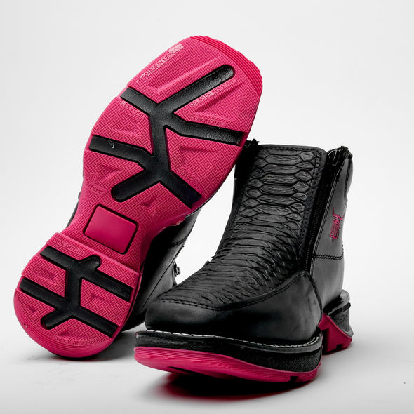 Black Python Boots With 3D Lightweight Soles