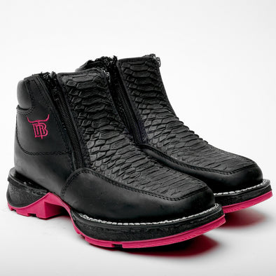 Black Python Boots With 3D Lightweight Soles