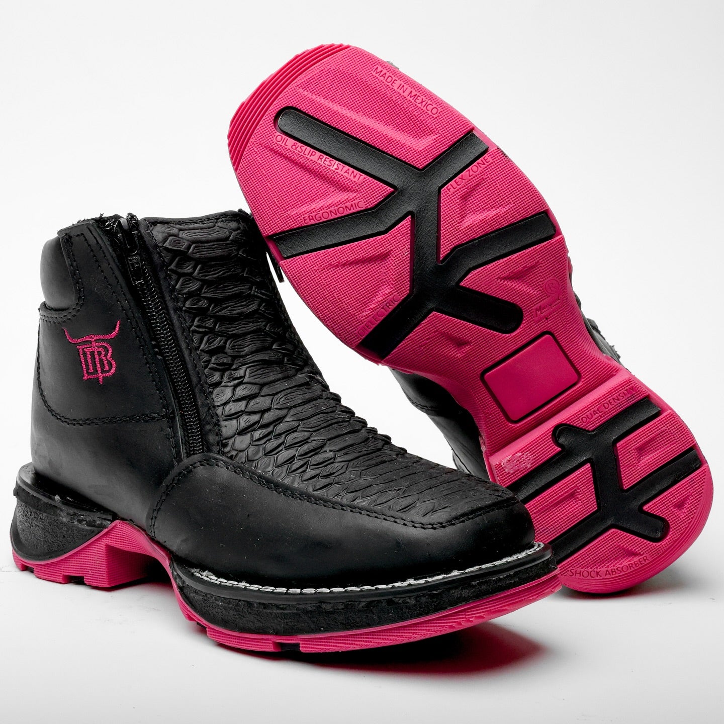 Black Python Boots With 3D Lightweight Soles