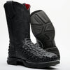 Black Caiman Hornback Leather Boots