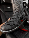 Matte Black Jumbo Pirarucu Leather Boots