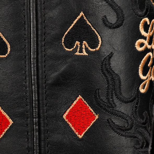 Vintage Poker Engraved Boots
