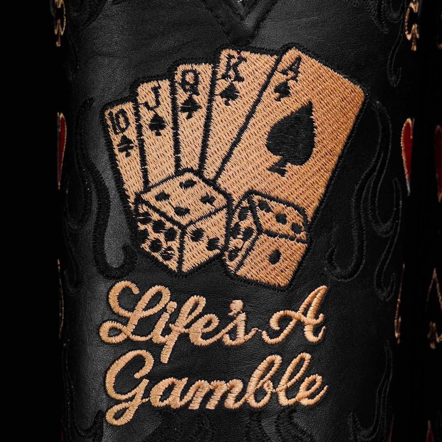 Vintage Poker Engraved Boots