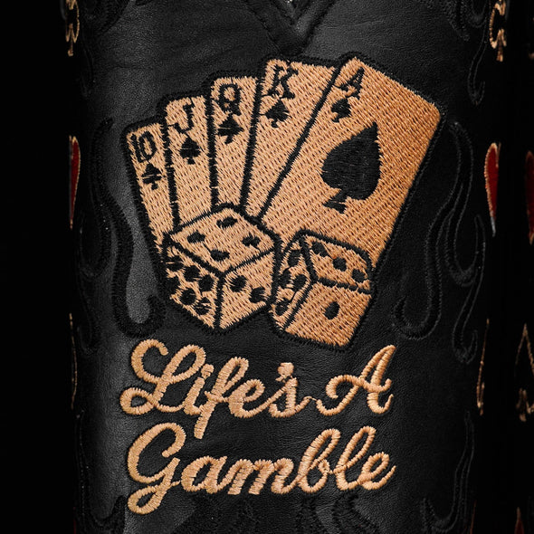 Vintage Poker Engraved Boots