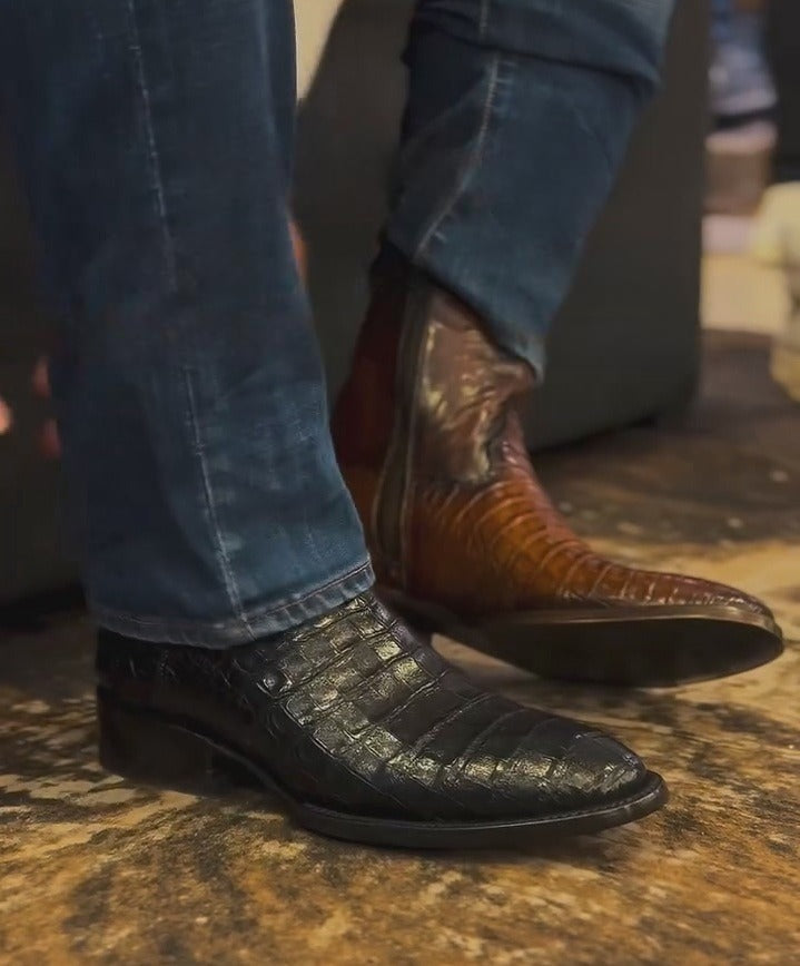 Handcrafted Vintage Alligator Skin Boots