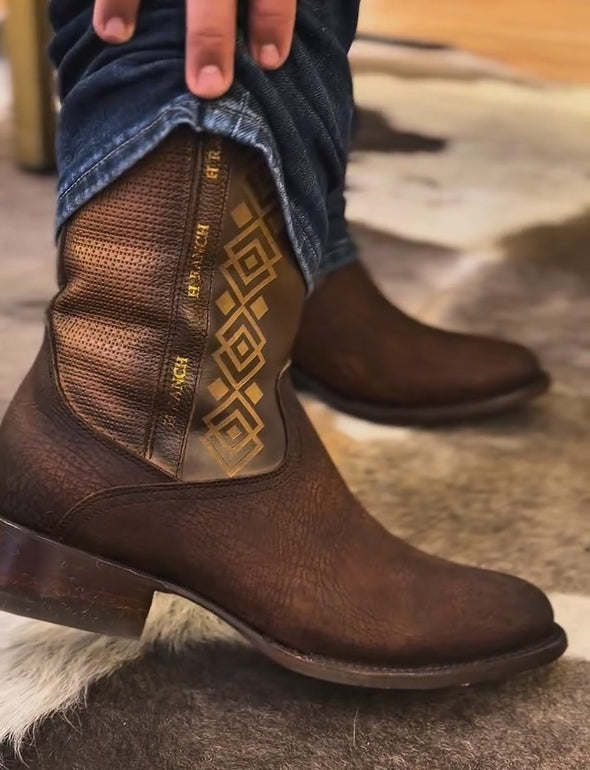 Western Vintage Textured Cowboy Boots