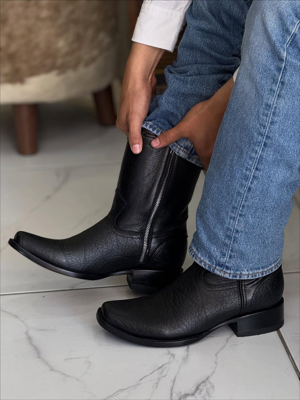 Italian Vintage Cowhide Textured Boots