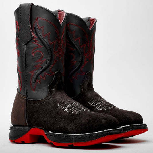 EXCLUSIVE Black Rough-Out Boots