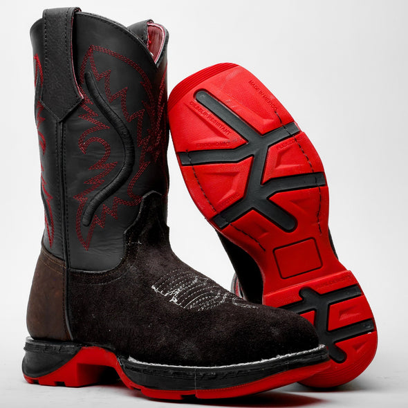 EXCLUSIVE Black Rough-Out Boots