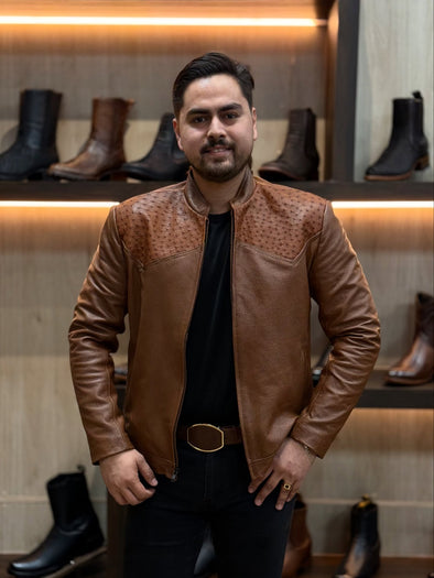 Vintage Ostrich Skin Patchwork Jacket