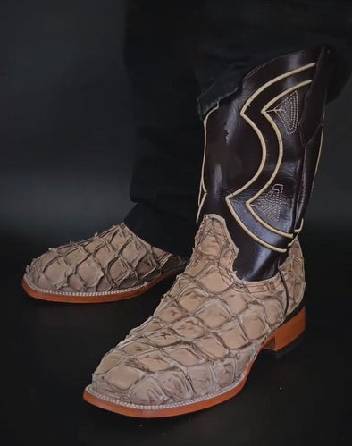Vintage Tobacco Fishskin Ranch Boots