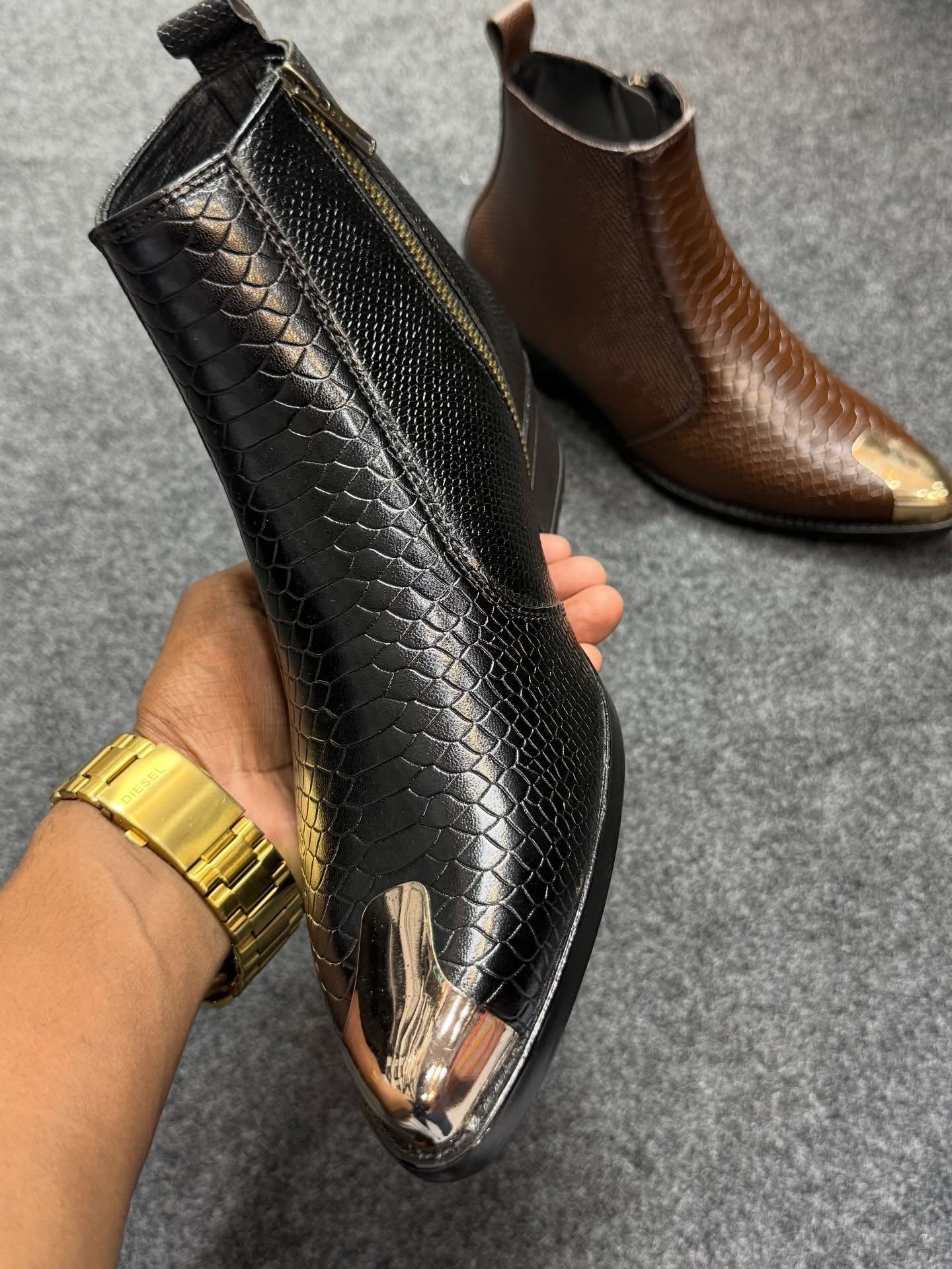 Vintage Python Chelsea Boots