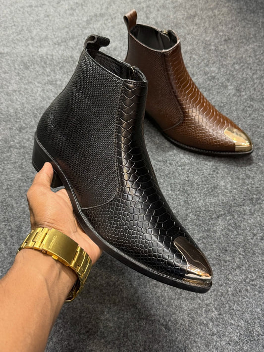 Vintage Python Chelsea Boots