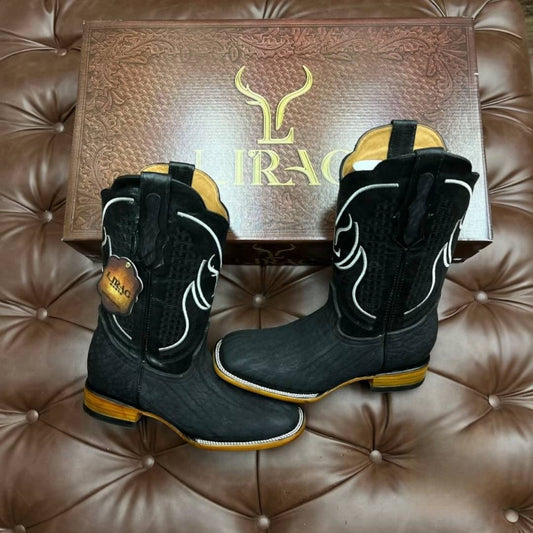 Vintage Textured Ranch Cowboy Boots