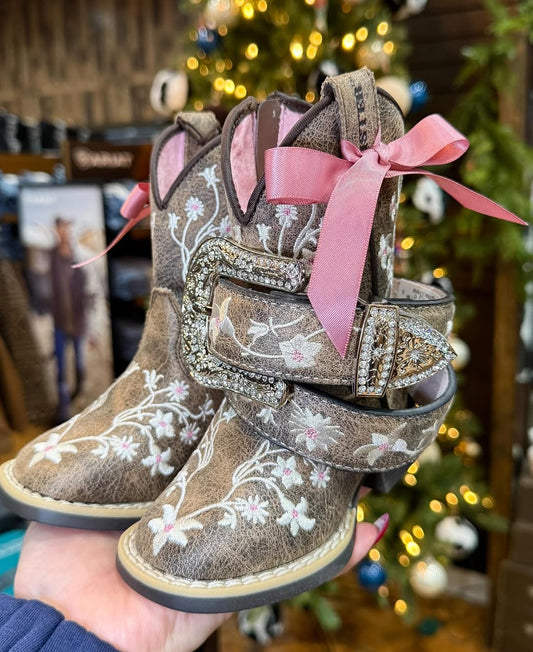 Floral Embroidered Kid’s Boots