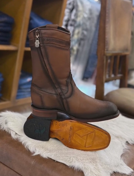 Vintage Italian Cowhide Cowboy Boots