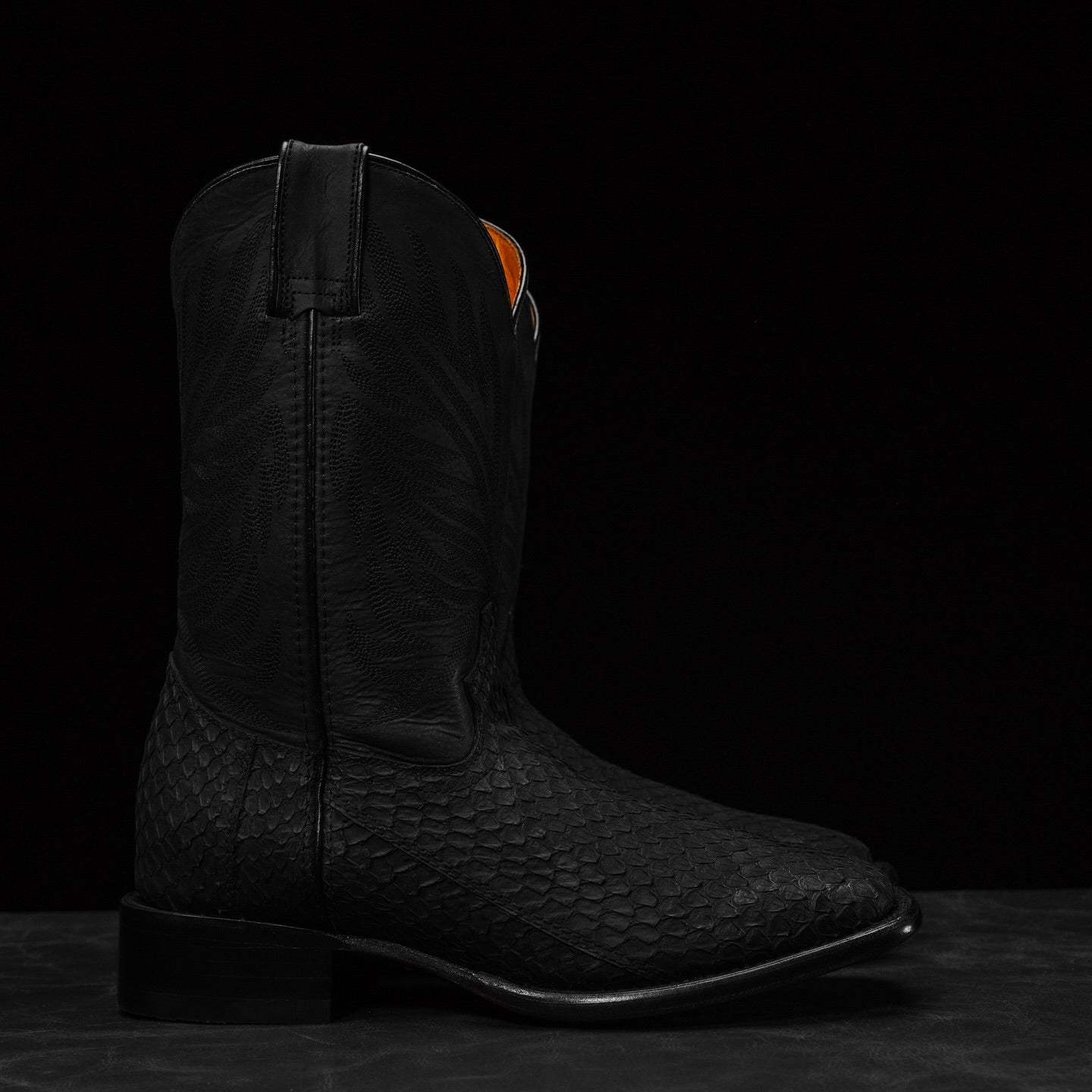 Matte Black Rattlesnake Boots
