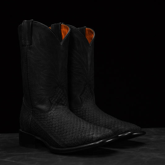 Matte Black Rattlesnake Boots