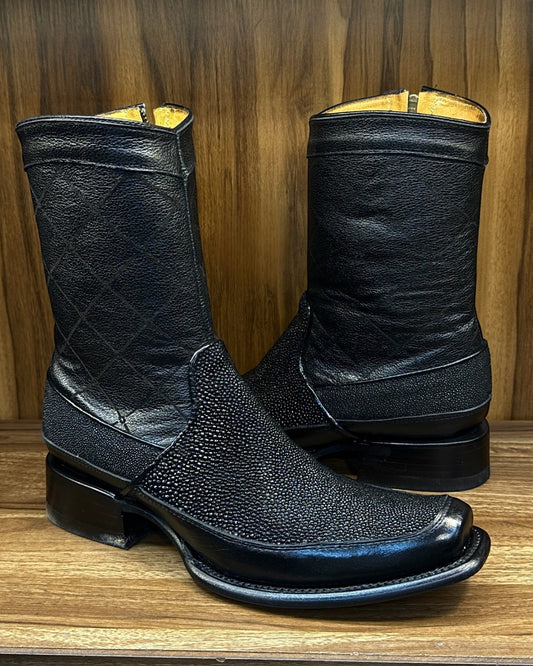 Handmade Black Stingray Cowboy Boots