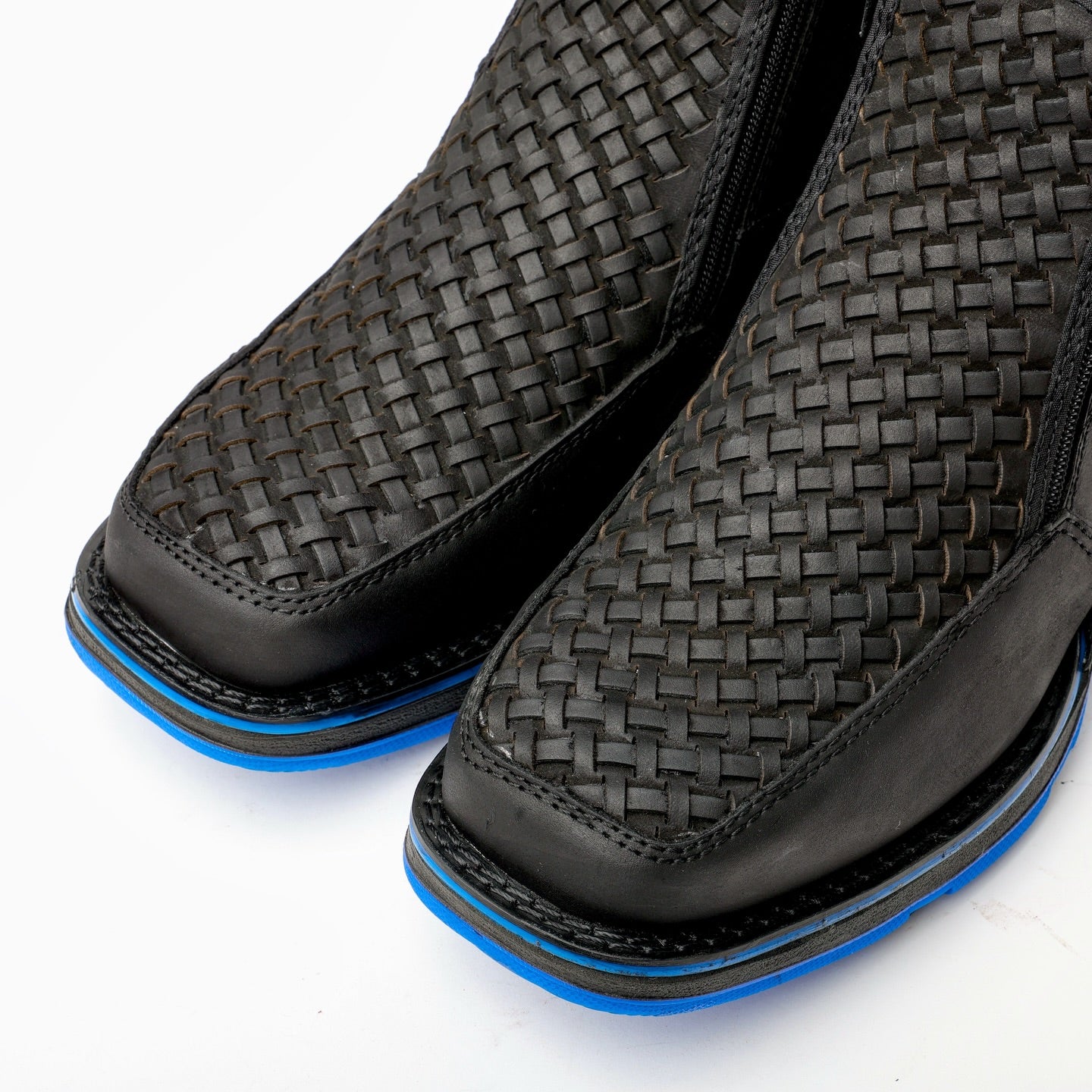 Black Basketweave Boots With 3D Lightweight Soles