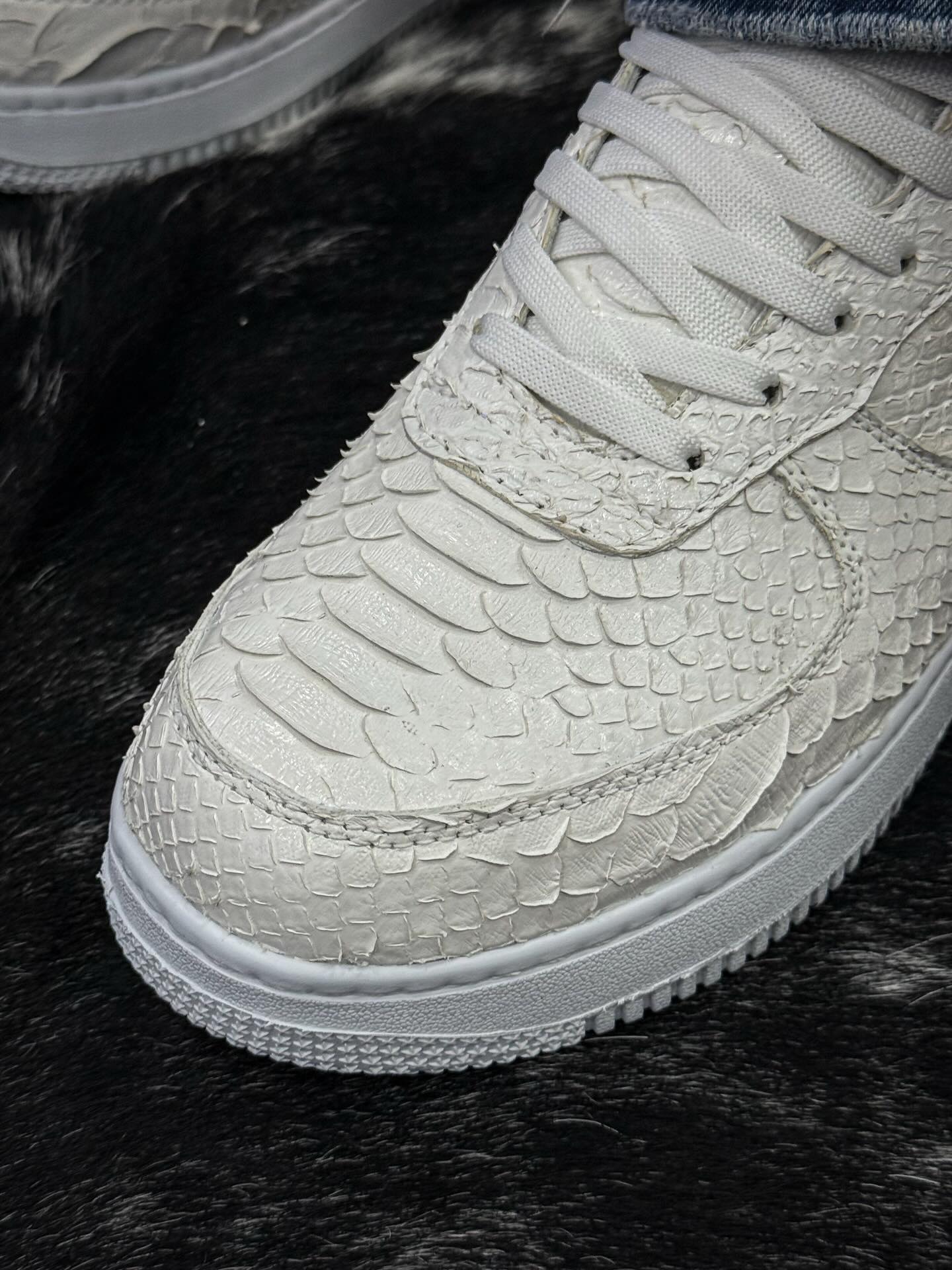 White Python Skin Sneakers