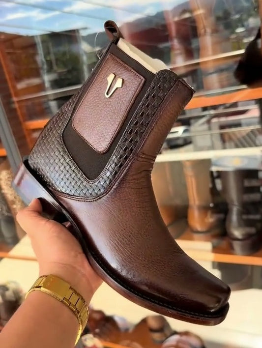 Italian Vintage Deer Skin Ankle Boots