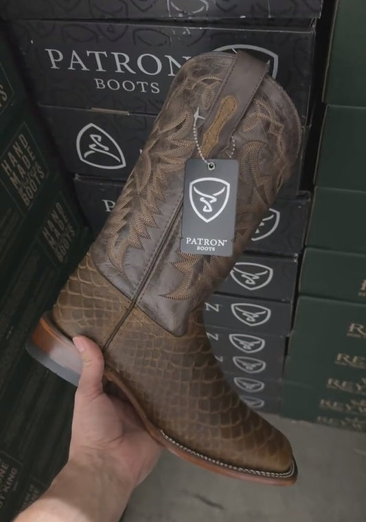 Handcrafted Vintage Python-Skin Western Boots