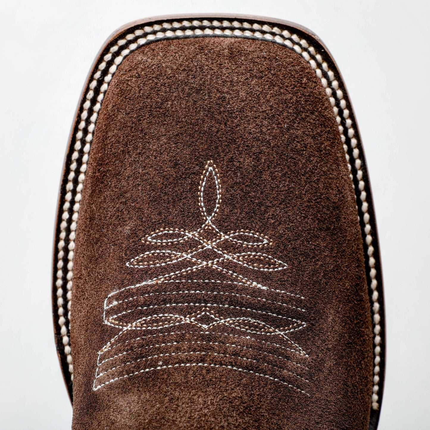 Chocolate Brown Rough-Out Boots - Square Toe
