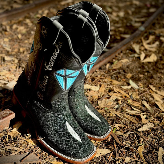 Handcrafted Black Stingray Cowboy Boots