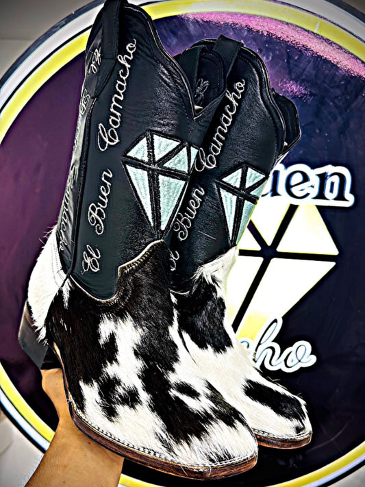 Handcrafted Cow Hair Cowboy Boots