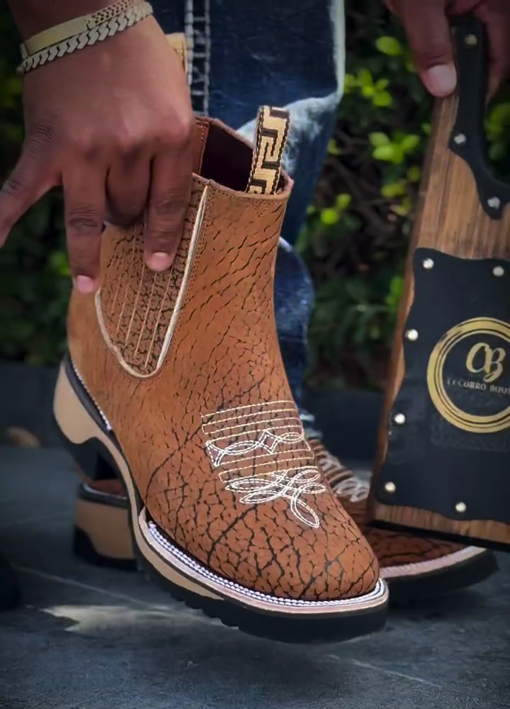 Men's Cracked Leather Square Toe Cowboy Boots(Buy 2 Free Shipping✔️)