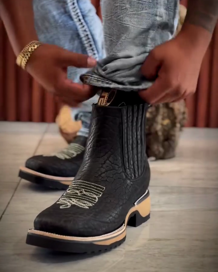 Men's Cracked Leather Square Toe Cowboy Boots(Buy 2 Free Shipping✔️)