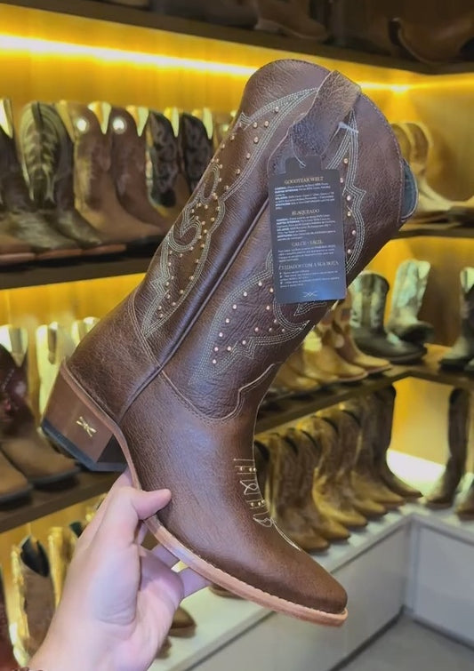 Vintage Embroidered Cowhide Boots
