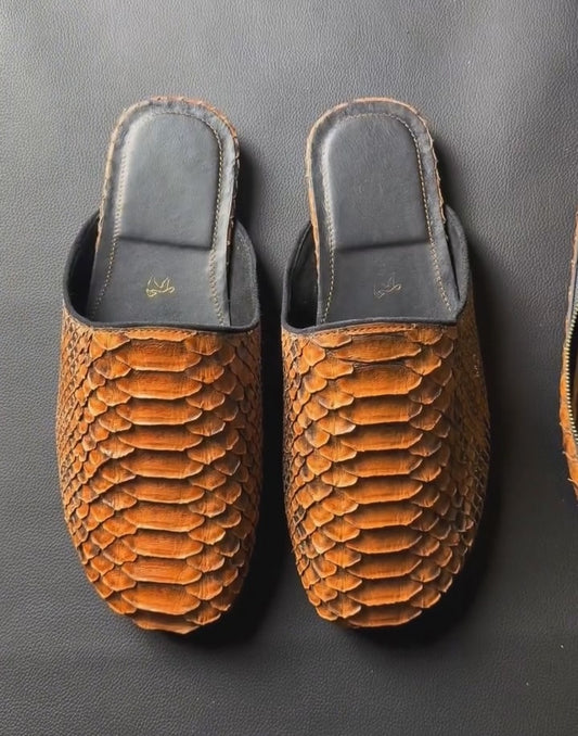 Vintage Python Skin Slippers