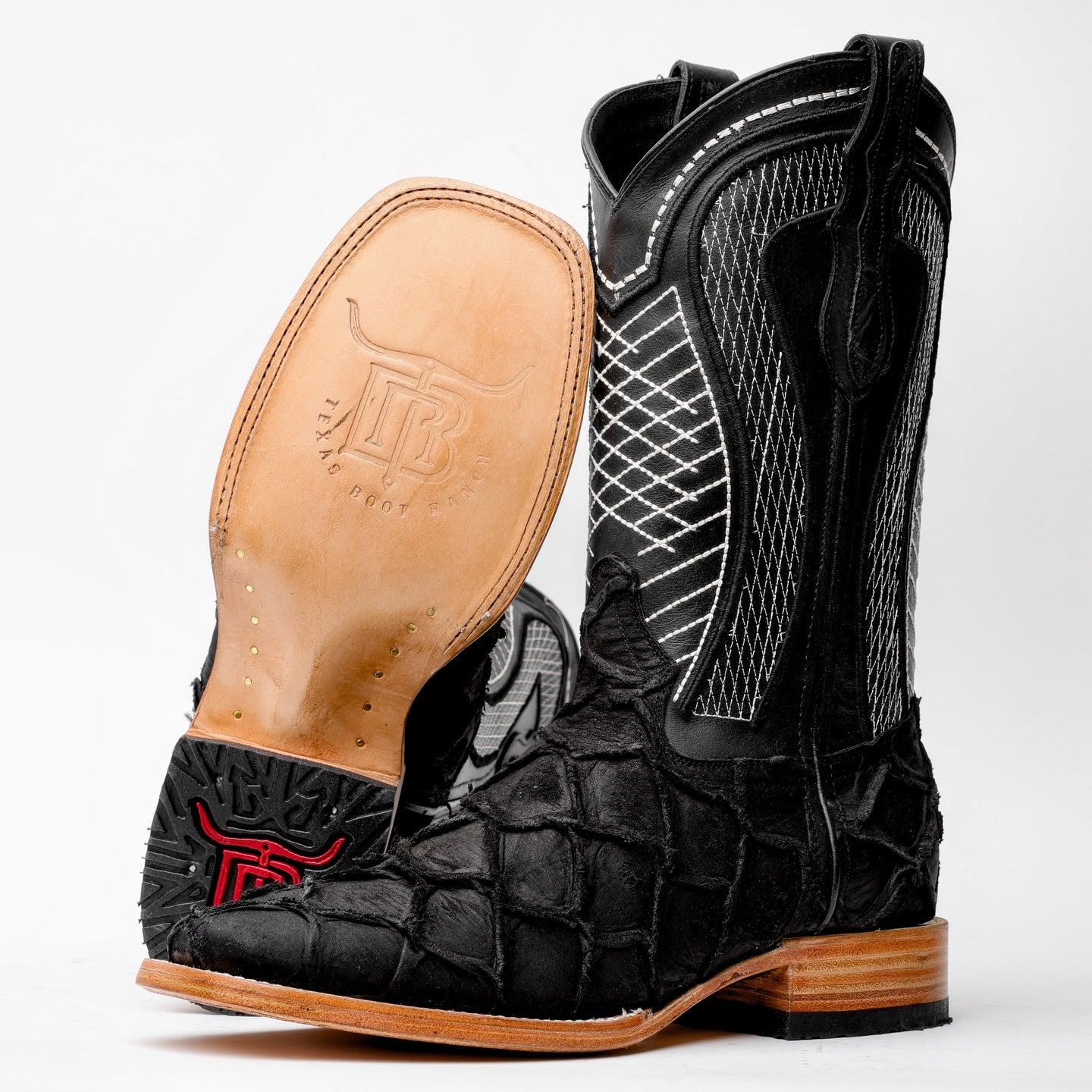 Rustic Matte Black Pirarucu Boots