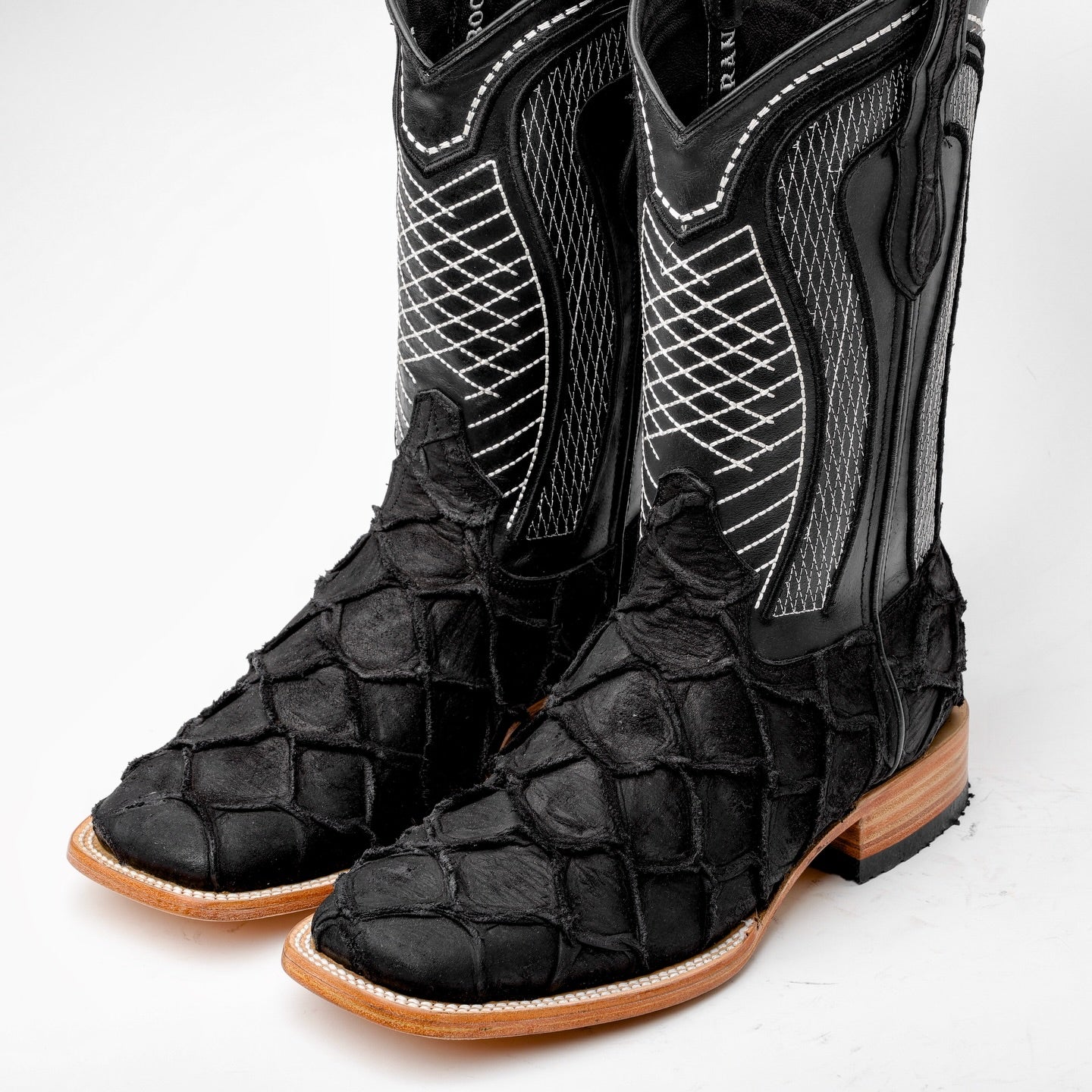 Rustic Matte Black Pirarucu Boots