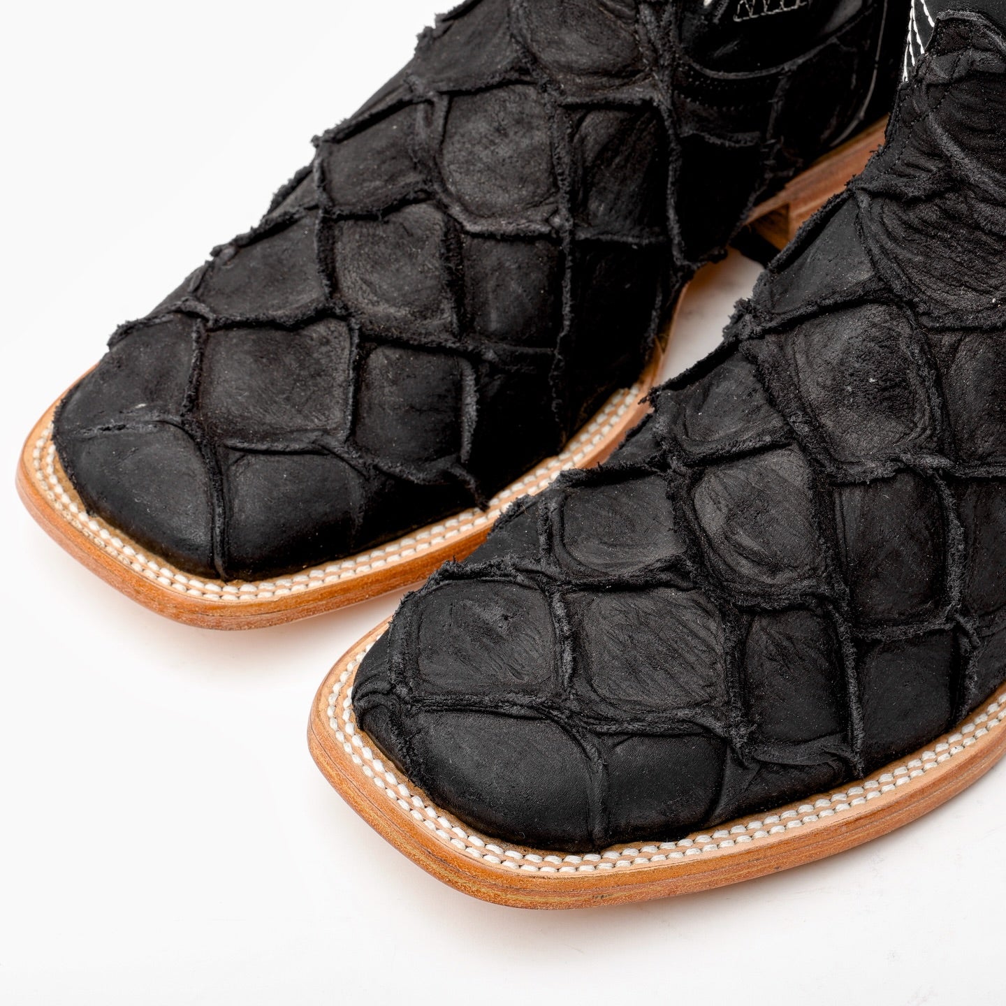 Rustic Matte Black Pirarucu Boots