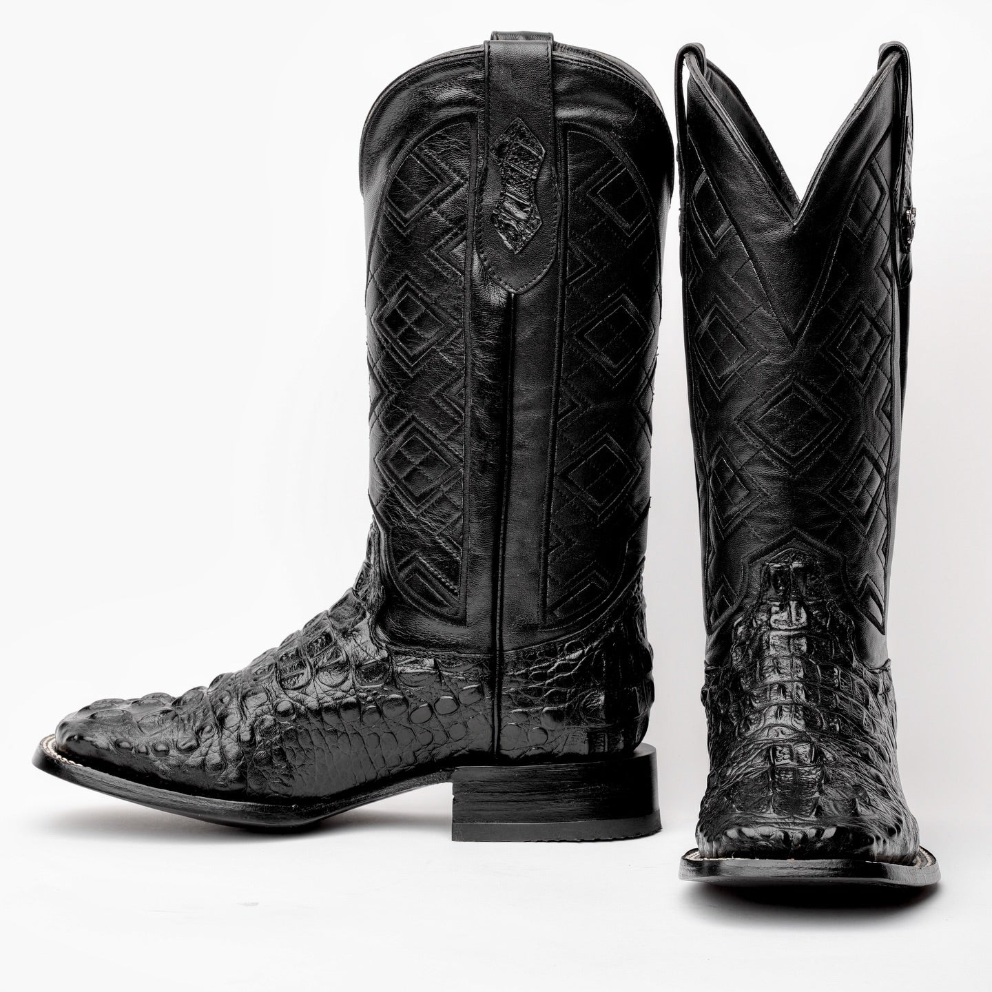 Total Black Caiman Neck Boots