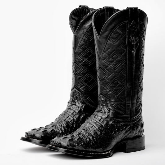 Total Black Caiman Neck Boots
