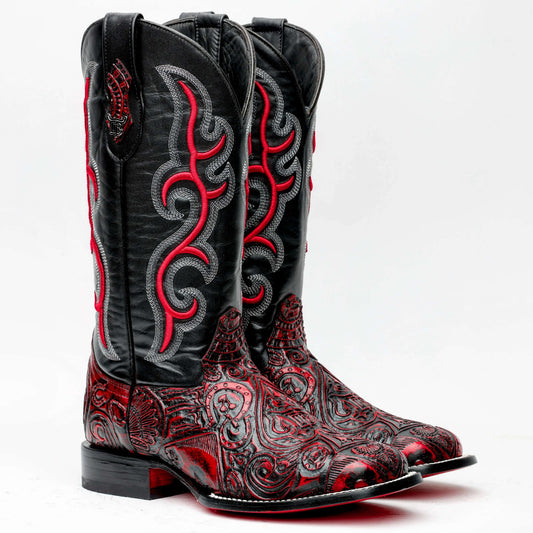Ace Of Spades Red Wine Boots