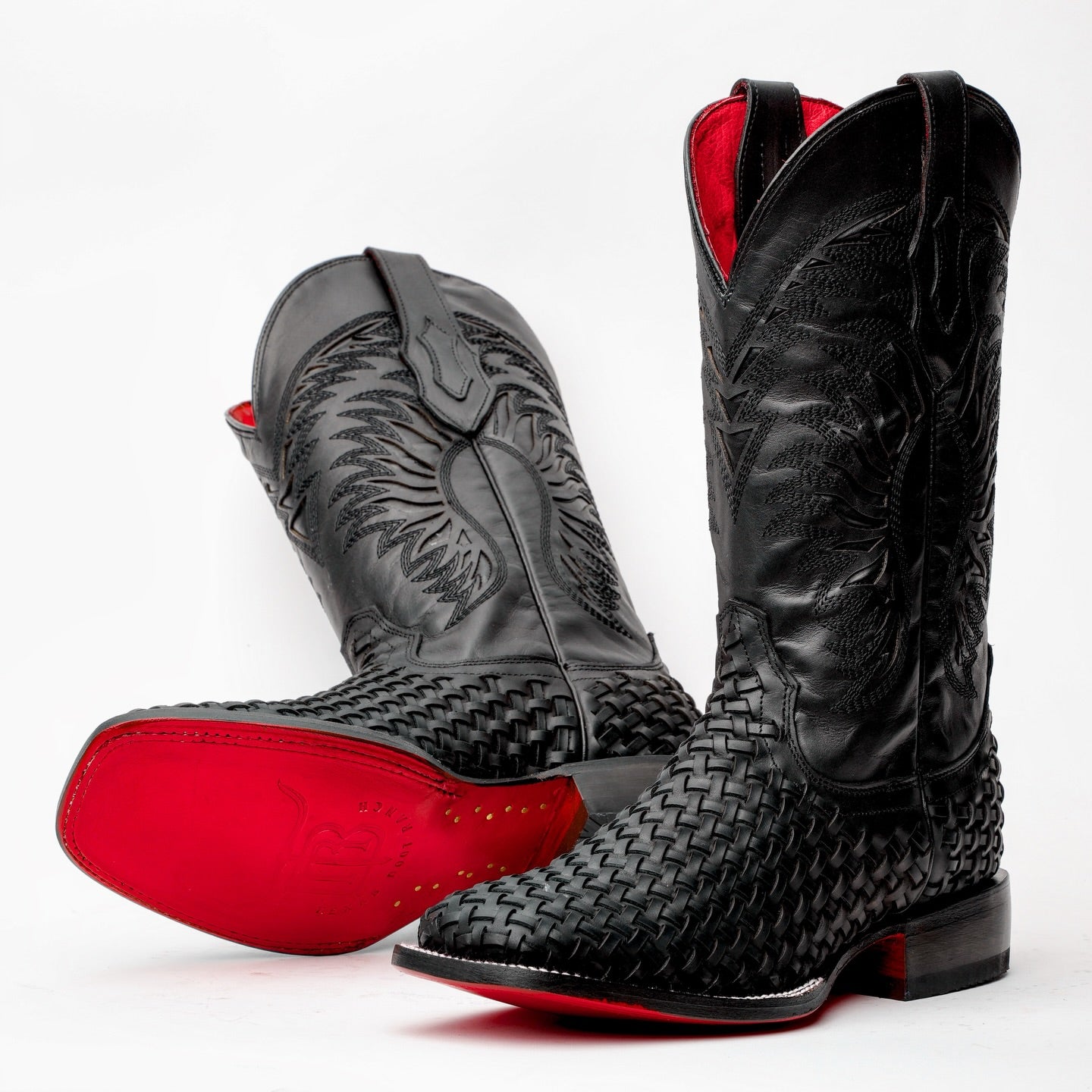 Black Basketweave Boots