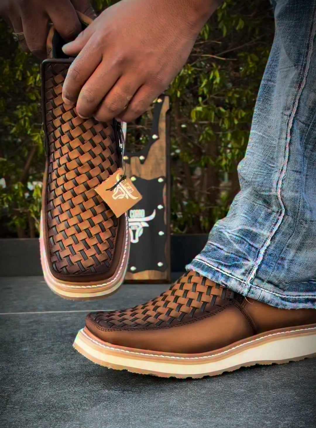 Western Woven Ankle Boots