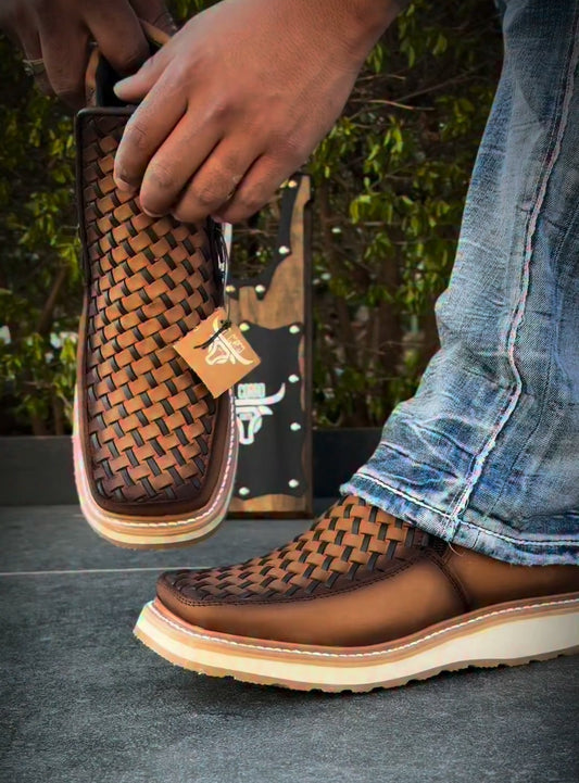 Western Woven Ankle Boots